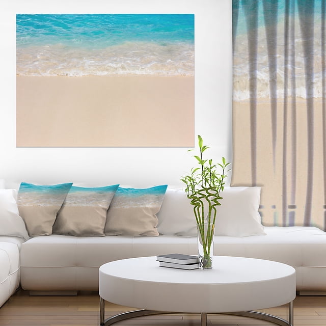 Serene White and Blue Waters - Large Seashore Canvas Print