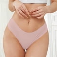 thumbnail image 4 of Penkiiy String pour Femme Mode Aguichant Sans Traces Transparent Taille Basse Culotte String S Rose, 4 of 4