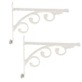 thumbnail image 1 of 2Pcs L Shaped Wall Mounted Shelf Bracket Metal Hanging Holder White - 12x15cm, 1 of 8