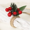 thumbnail image 1 of Agiferg Christmas Decoration Napkin Ring Simulation Flower Decoration Home Napkin Ring, 1 of 2