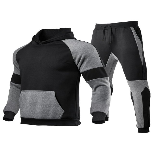 Mens Sweatsuits 2 Piece Hoodie Tracksuit Sets CasualColor Block Jogging Suits for Men