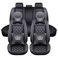 thumbnail image 3 of Maidao Car Seat Covers for FIAT for Linea 2007-2018 5 Seats Leather Waterproof Front Rear Cushion Protector Full Set with Pillow and Headrest Black and White, 3 of 8