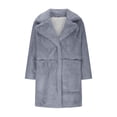 thumbnail image 4 of LSLJS Women Long Sleeve Lapel Plush Coat Fashion Solid Color Warm Coat, 4 of 6