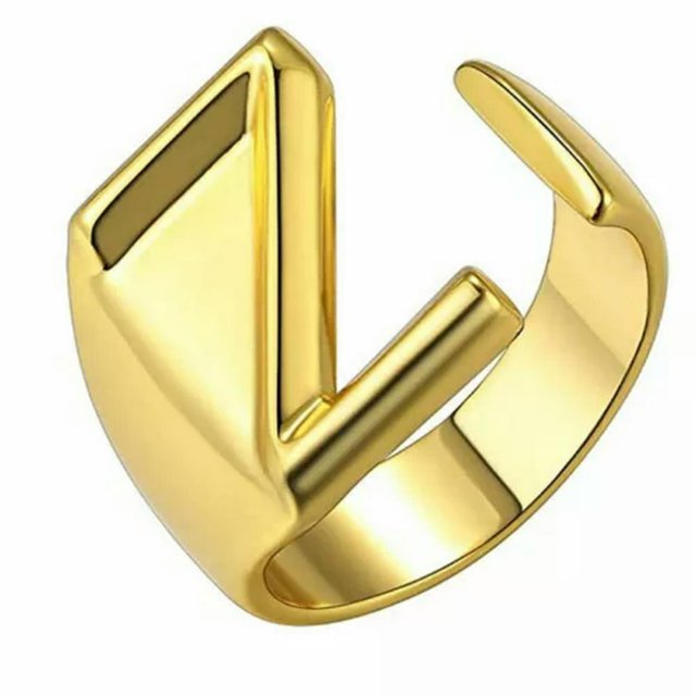 CUITING Bague Mode Ajustable Initiale Alphabet Lettre A-Z Bagues pour Femmes Bijoux-Argent C