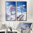 thumbnail image 1 of Designart "Snowy Tree gracefulness I" Snow Framed Wall Art Set Of 2 - White Landscapes Gallery Wall Frame Set For Home Decor, 1 of 6