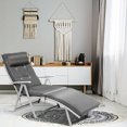thumbnail image 1 of Costway Chaise Longue Pliante d'Extérieur avec Coussin Gris, 1 of 10