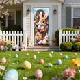 thumbnail image 4 of CaiYueKe Easter Door Curtain Spring Holiday Decorations Bunny Rabbit Egg Pattern Party Backdrop Wall Hanging Decorative Banner for Home Festival Celebration Indoor Outdoor, 4 of 7
