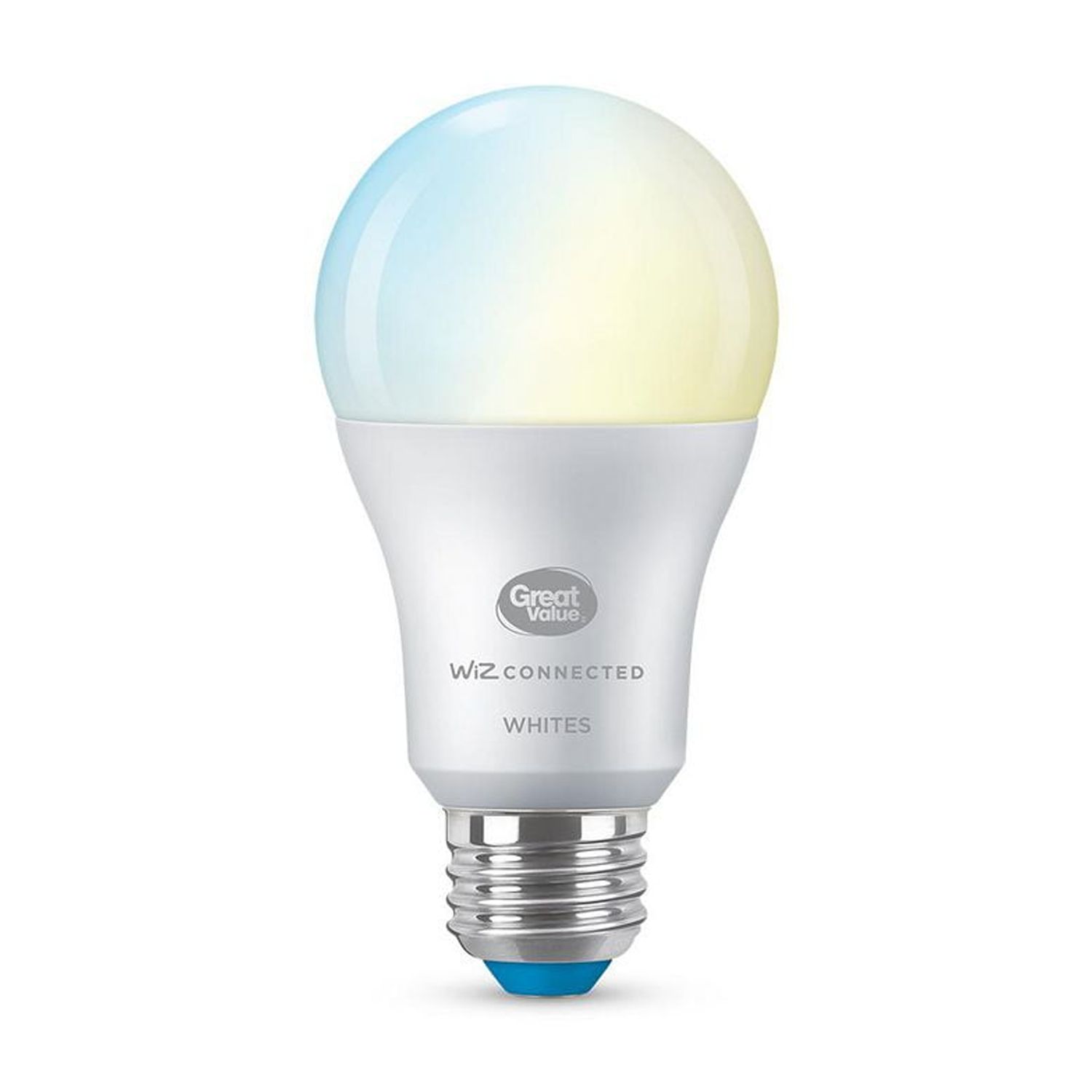 Great Value Wiz, Ampoule A19 DEL intelligente connectée au Wi-Fi, Blanc réglable