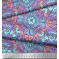 thumbnail image 3 of Soimoi Polyester Crepe Fabric Mandala Kaleidoscope Fabric Prints by Yard 52 Inch Wide, 3 of 3