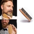 thumbnail image 2 of LPSSTORE Men Boar Hair Bristle Beard Mustache Brush Military Hard Round Wood Handle Comb, 2 of 7