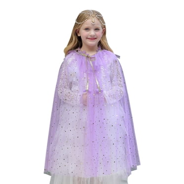 KAWELL Filles Princess Cape Brillante Accessoires de Fête Enfants Déguisement d'Halloween