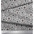 thumbnail image 1 of Soimoi Black polyester Crepe Fabric Wheel Ethnic Print Fabric by Yard 52 Inch Wide, 1 of 3
