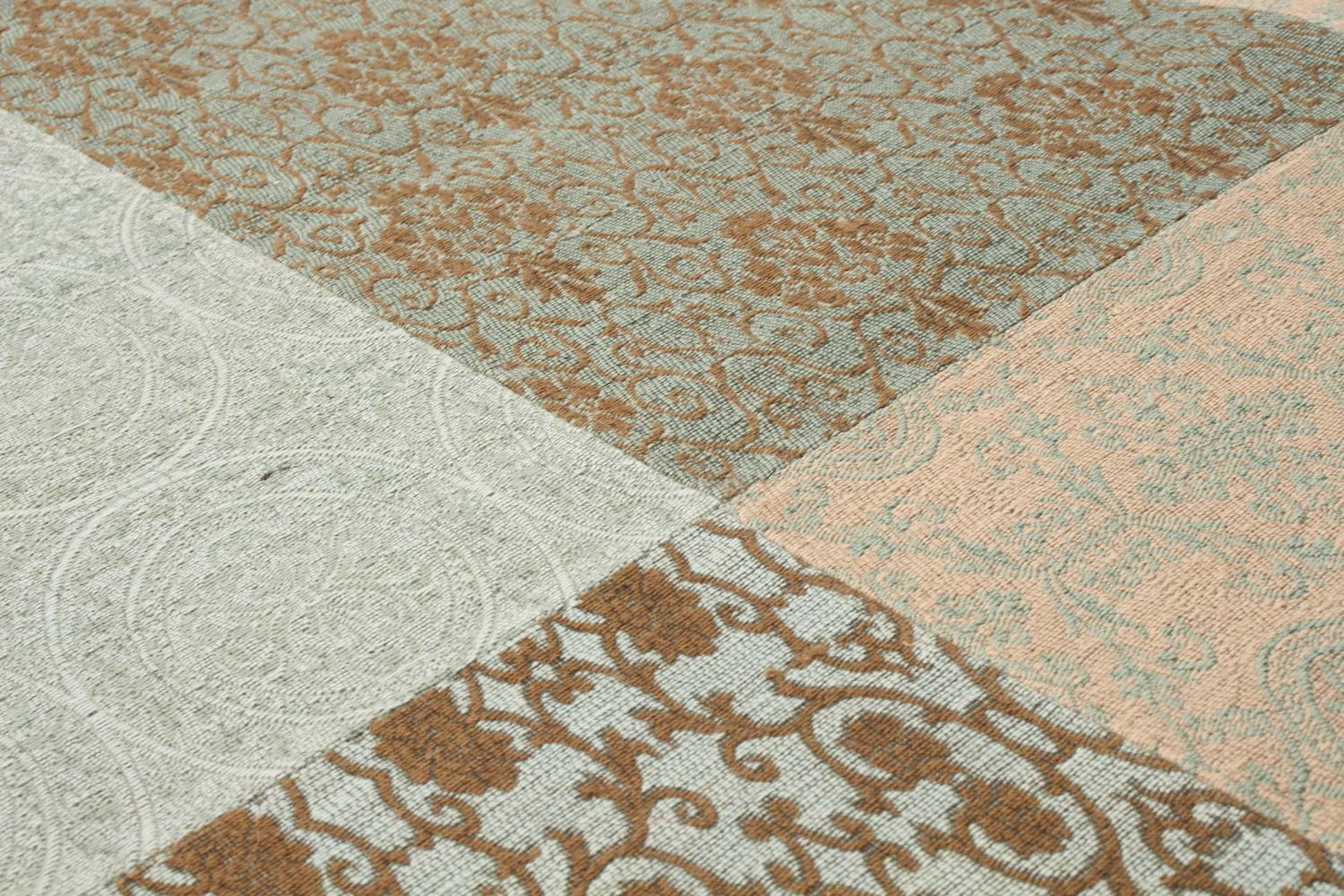 ECARPETGALLERY 3'10" x 5'11" Transitional Collage Handmade Area Rug for Living Room, Dining Room and Bedroom Blue