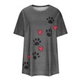 thumbnail image 3 of EQWLJWE Hauts d'Été pour Femmes Hauts pour Femmes Liquidation Femmes T-shirts à Col Rond Imprimés Mode Confortables Chemisiers Hauts pour Femme, 3 of 4