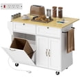 thumbnail image 1 of HOMCOM 51" Kitchen Island with Power Outlet Drop Leaf Kitchen Cart White, 1 of 8