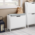 thumbnail image 1 of SoBuy FSR151-K-W Hallway Shoe Bench Shoe Rack Shoe Cabinet with Seat Cushion, 1 of 5