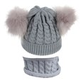 thumbnail image 1 of Ensemble Bonnet Tricoté à Double Pompon pour Bébé Hiver, 1 of 10