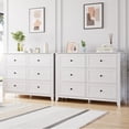 thumbnail image 4 of 6 Drawer Dresser for Bedroom, Wooden Dresser with Deep Storage Drawers & Metal Knobs, Modern Chest of Drawers for Bedroom, Entryway, Hallway, Kids Room, 4 of 8