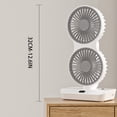 thumbnail image 3 of Cagogo under $5 Desktop Fan, USB Rechargeable Dual Head Desktop Fan, Wall Mountable Mini Fan with LED Light, Quiet Oscillating Fan, Office Desk Cooling Fan, Portable Battery Operated Fan, 3 of 9