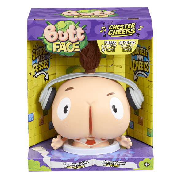 Butt Face Chester Cheeks | Produit des effets sonores hilarants, se trémousse au rythme de mélodies de pets | 4 ans et plus