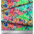 thumbnail image 2 of Soimoi Orange Poly Georgette Fabric Colorful Butterfly Print Fabric by Yard 42 Inch Wide, 2 of 5