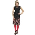 thumbnail image 1 of Bimba Tunique Sans Manches Noire à Imprimé Floral pour Femmes Kurta Kurti-16, 1 of 6