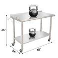 thumbnail image 3 of BeesClover Stainless Steel Table for Prep & Work with Backsplash, Kitchen Heavy Duty Table with Adjustable Under Shelf and Foot for Restaurant, Home and Hotel, 3 of 6