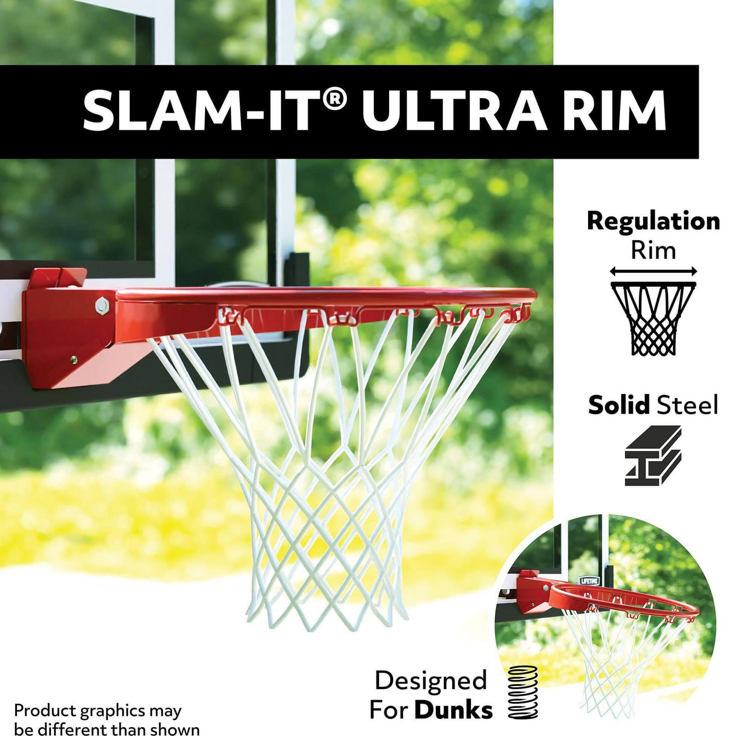 Panier de basket-ball boulonné réglable à vie (verre trempé de 60 pouces)