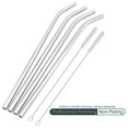 thumbnail image 2 of GFDesign Grandes Pailles à Boire Réutilisables 12 Pouces Extra Longues 9 mm Extra Larges SUS 304 Qualité Alimentaire Acier Inoxydable 18/8 - Ensemble de 4 avec 2 Brosses de Nettoyage - Courbées, 2 of 5