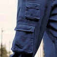 thumbnail image 4 of WRKEKC Casual Pants for Men Spring Fall Trendy Solid Color Drawstring Elastic Waist Long Pants for Daily Casual Gym Outings Dynamic Wear, 4 of 6