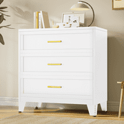 Metal 3 Dresser Chest of Drawers for Bedroom Black White