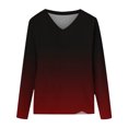 thumbnail image 4 of Hauts à Manches Longues pour Femmes Mode Décontractée Col en V Confortable Haut Imprimé T-Shirt Blouse Hauts Col en V pour Femmes Hauts Décontractés Mode pour Femmes Hauts à Manches Longues, 4 of 4