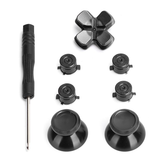 Qiilu Controller Aluminum Alloy Button Set Repair Tools Replacement Part With Screwdriver