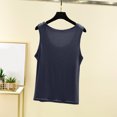 thumbnail image 4 of Débardeur pour Femme avec Soutien-Gorge Intégré, Camisoles Sans Manches pour Femmes Couleur Unie Col Rond Camisole Décontractée, Haut de Détente Doux pour Dormir pour l'Été, 4 of 9