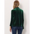 thumbnail image 4 of INSPIRE CHIC Cardigan en Velours Extensible pour Femme à Col Châle, Ouvert à l'Avant, avec Poches, TP Vert, 4 of 5