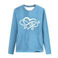 thumbnail image 4 of Pisexur Hauts pour Femmes Mode d'Automne T-Shirt à Imprimé Graphique Cœur Col Rond Manches Longues Chemises pour Femmes Chic Décontracté Hauts de Sortie Confort Polyvalent Blouses Légères, 4 of 5