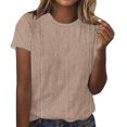 thumbnail image 2 of Wiyuqeen T-Shirts Décontractés à Rayures pour Femmes, Classiques et Confortables, Col Rond, Manches Courtes, Hauts Amples, Tunique d'Été, T-Shirts Graphiques Mode pour Petites Femmes 2024, 2 of 4