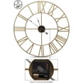 thumbnail image 2 of Sorbus Analog Wall Clock - Roman Numeral Style, Battery Operated Decorative Clock - Kitchen, Living Room, Bathroom Decor - 24 Inches (Gold), 2 of 7