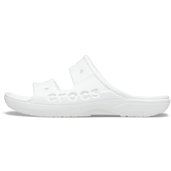 Crocs Unisex Men's and Women's Baya Two-Strap Slide Sandals, White, 14 US