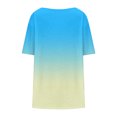 thumbnail image 4 of FcBaudy Hauts pour Femmes, Chemisiers et Chemises à Manches Courtes à Col Rond Mode T-Shirt Imprimé pour Femmes Grande Taille à Manches Courtes à Col Rond Blouse Plissée Ample Décontractée et Confortable Hauts Femmes Hauts en Polyester, 4 of 5