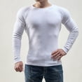 thumbnail image 2 of T Shirts for Man Winter Crew Neck Knitted Casual Patchwork Sweater Base White Fall Top size L, 2 of 6