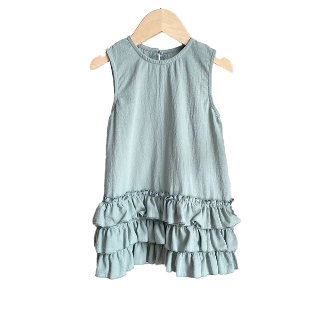 Qudderr Robes d'Été pour Enfants et Bébés pour Fille, Robe Décontractée Évasée à Volants, Robe Soleil pour Tout-Petit en Coton et Lin pour 6 Mois - 6 Ans