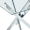 thumbnail image 2 of 90cm Square Glass Dining Table with Chrome Legs - Modern Dining Table, 2 of 8