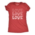 thumbnail image 1 of T-shirt pour Femmes Love Love Love, Jolis Cœurs, Saint-Valentin, Graphique, Nouveauté, pour Dames (Rouge Chiné) - m, 1 of 3