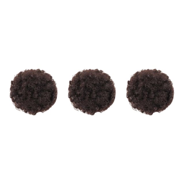 Baohd Effortless Afro Puff Drawstring Ponytail Bun Short Afro Kinky Puff Synthetic Brown Black 3Set