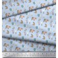 thumbnail image 2 of Soimoi Blue Poly Georgette Fabric Bear Animal Decor Fabric Printed Yard 52 Inch Wide, 2 of 3