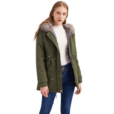 Sexy Dance Manteaux Parka Longs Épais d'Hiver Chauds à Capuche pour Femmes avec Doublure en Fausse Fourrure, Fermeture Éclair, Manteau d'Extérieur, Anoraks