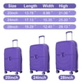 thumbnail image 4 of Travelhouse Ensemble de 3 Pcs de Valises Rigides, Valise Rigide Légère Extensible avec Cadenas TSA et Roues Pivotantes, Violet, 4 of 8
