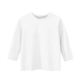 thumbnail image 5 of Plebaso Garçons Filles T-Shirts à Manches 3/4 Col Rond Blouse T-Shirt Basique Hauts Décontractés Unis T-Shirts Légers, 5 of 5