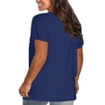 thumbnail image 2 of WTXUE T-Shirts à Manches Courtes, Chandails à Col Rond pour Femmes en Coton, Chandails Amples, T-Shirts Amples, Hauts Unis / Décontractés pour Femmes Navy XS, 2 of 8